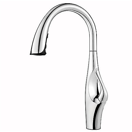 Pfister Kitchen Faucets, Kai Single Handle Pull-Down Faucet Polished Chrome GT529-IHC